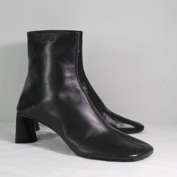 NWOB Balenciaga Dutyfree Black Chunk Heel Side Zip Boots Booties Leather 40 - Picture 1 of 8